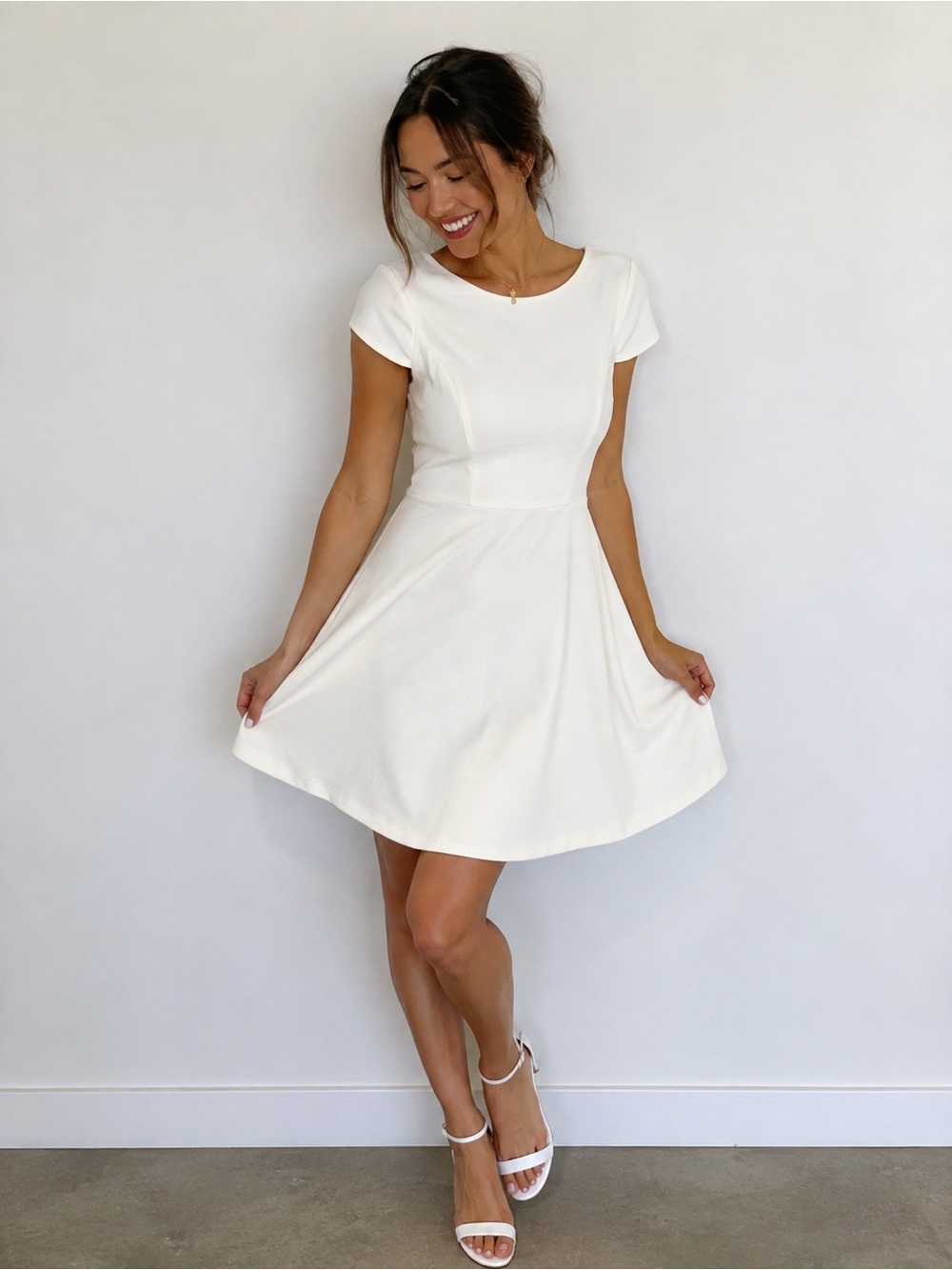 Dress The Population Livia Ivory Fit & Flare Dress